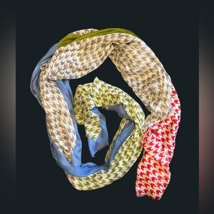 TILO modal cashmere blend translucent multicolor houndstooth wrap or scarf